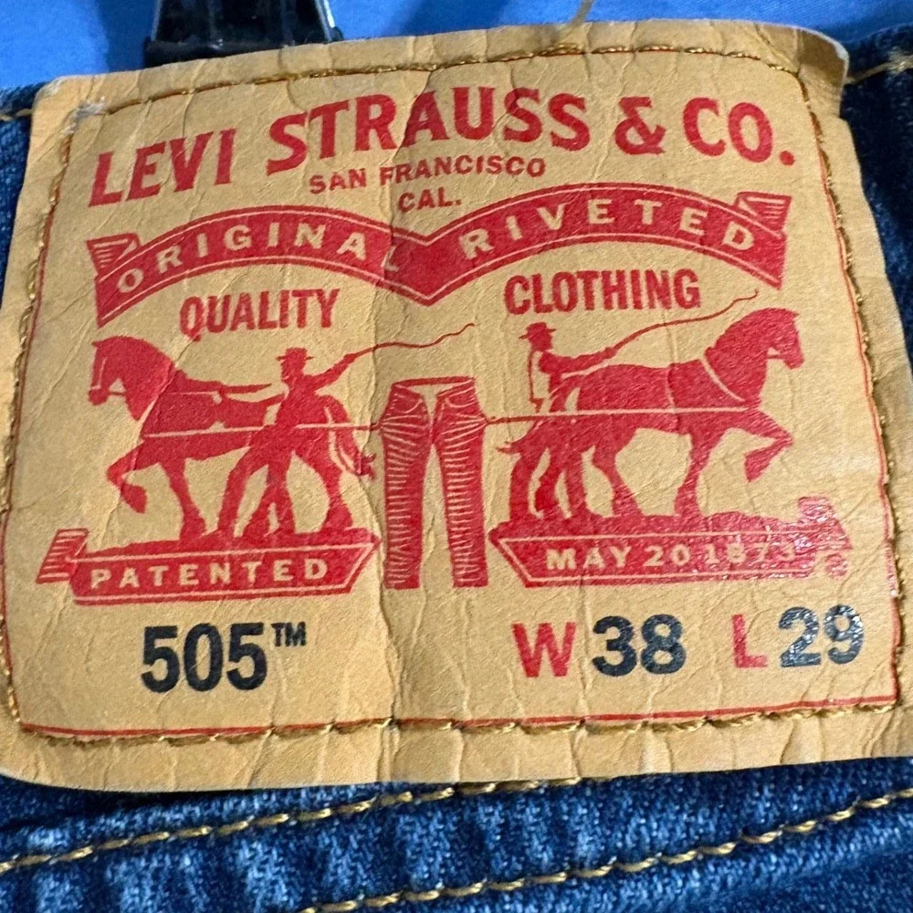 Levis‎ 505 Regular Fit Jeans Mens 38x29 Blue Medium Wash Denim 00505-3172
